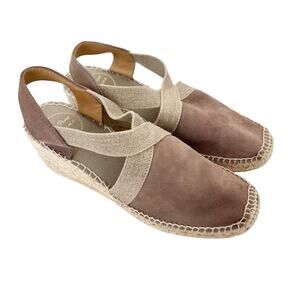 Toni Pons Tan Suede Closed Toe Espadrilles Sz 36